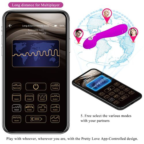 PRETTY LOVE - VIBRATORE ELETTROSHOCK HECTOR APP GRATUITA VIOLET