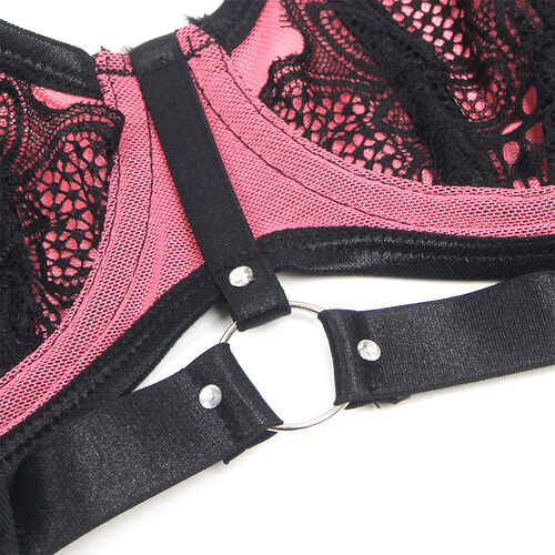 SUBBLIME - 955571 REGGISENO IN VERNICE ROSA CON CERNIERA E RETE S/M