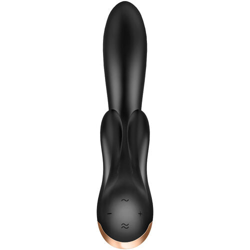 SATISFYER - VIBRATORE DOPPIO FLESSIBILE APP NERO
