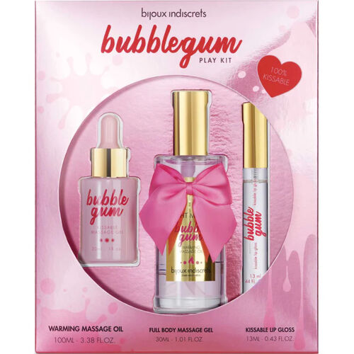 BIJOUX - KIT GIOCO INDISCRETS BUBBLEGUM CON GEL OLIO E LUCIDALABBRA